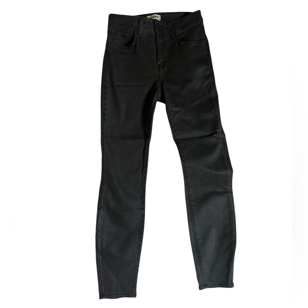 L'AGENCE Black Coated Skinny Jeans Size 25